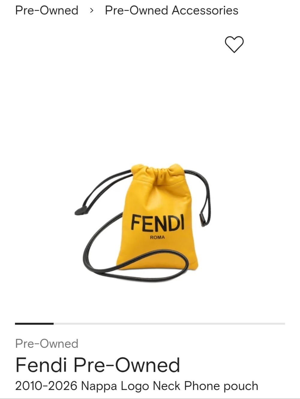 Fendi‎ Yellow Drawstring Mini Pouch - Picture 4 of 17
